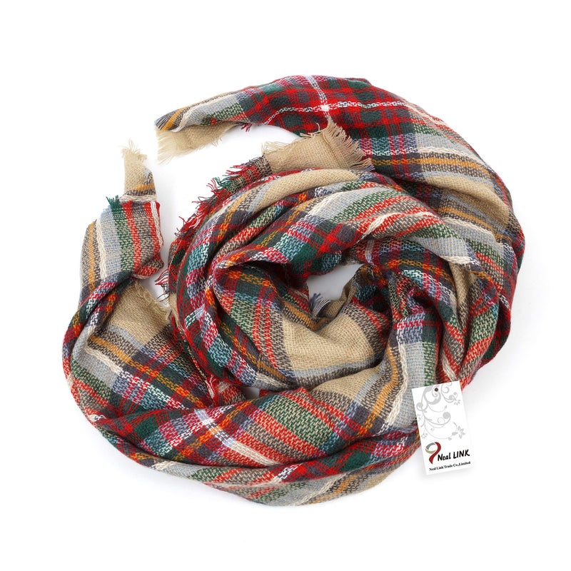Neal LINK Women's Scarves Wraps Warm Blanket Scarf Shawl Winter Plaid Scarfs for Women - Image 5
